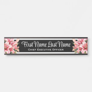 Plaques de nom de porte de bureau floral Lillies r