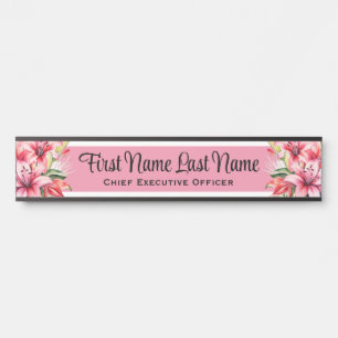 Plaques de nom de porte de bureau floral Lillies r