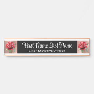 Plaques de nom de porte de bureau floral Roses