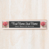 Plaques de nom de porte de bureau floral Roses (Devant)
