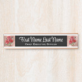 Plaques de nom de porte de bureau floral Roses (Devant)