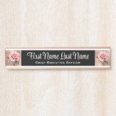 Plaques de nom de porte de bureau floral Roses (Devant)