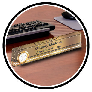 Plaques de nom du bureau du procureur