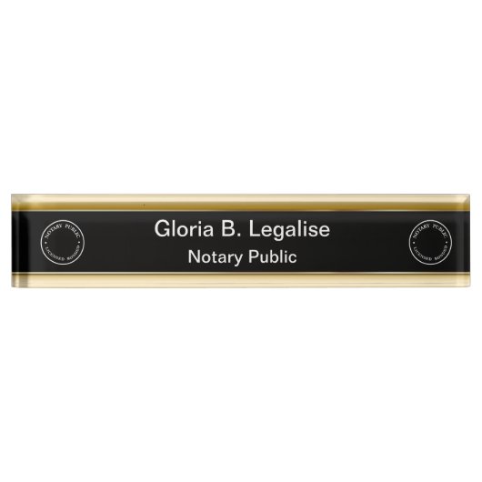 Plaques de nom du bureau exécutif de notaire class (Devant)
