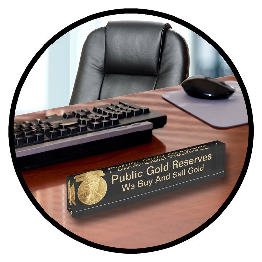 Plaques de nom Gold Executive Desk