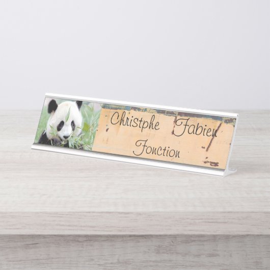 Plaques de nom panda géant 2. (Devant)