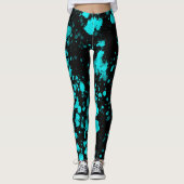 Plaques de peinture bleue sur les Leggings noirs (Devant)