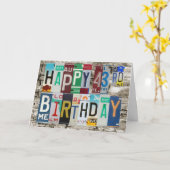 Plaques de permis Bonne 43e carte d'anniversaire (Fleur jaune)