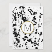 Plaques d'encre noire et Gold Sweet 16 invitations (Dos)