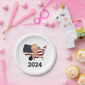 Plaques du parti du président Trump 2024. Assiette (Fête)