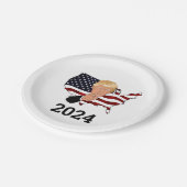 Plaques du parti du président Trump 2024. Assiette (Angle)