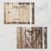 Plaques en bois Cartes de Mariage campagnard rusti (Devant / Derrière)