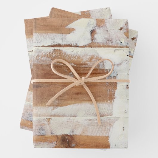 Plaques en bois rustique enveloppant feuilles de p (En situation)