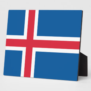 Plaquette met vlag van IJsland Fotoplaat