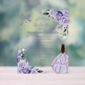 Plasseur violet Floral Quinceanera Cocktails Menu (Neutre)