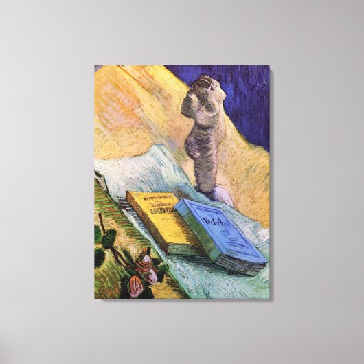 Plaster Statuette Roos en Novels Vincent van Gogh Canvas Afdruk (Voorkant)