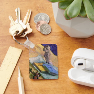 Plaster Statuette Roos en Novels Vincent van Gogh Sleutelhanger