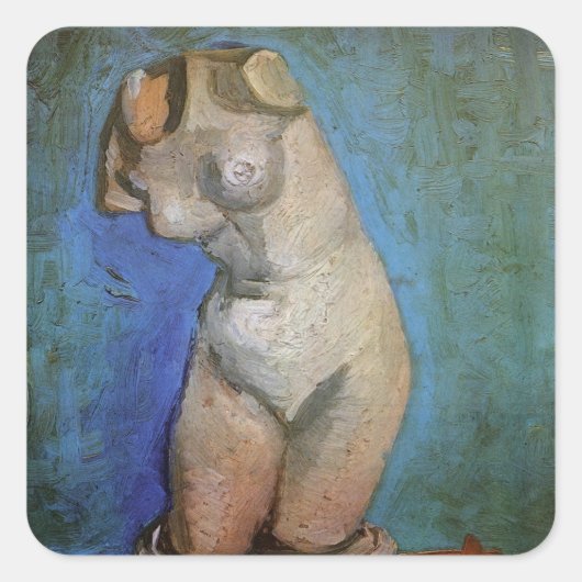Plaster Statuette Vrouw Torso door Vincent van Gog Vierkante Sticker (Voorkant)