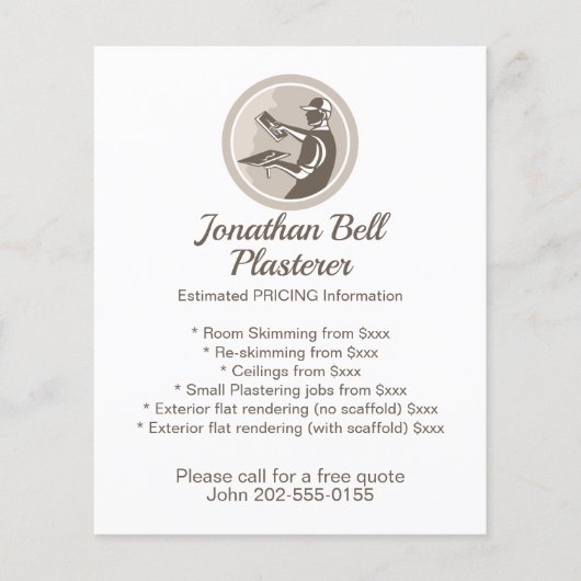 Plasterer Masonry Drywall Business Flyer (Voorkant)
