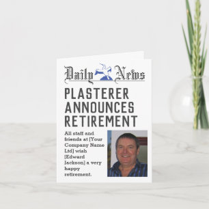 Plasterer Retirement Card om u aan te passen Kaart