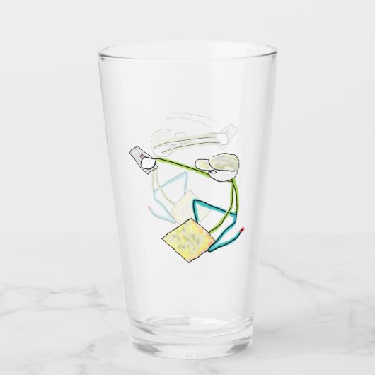 Plasterer Stickman Glas (Voorkant)