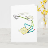 Plasterer Stickman Kaart (Gele Bloem)