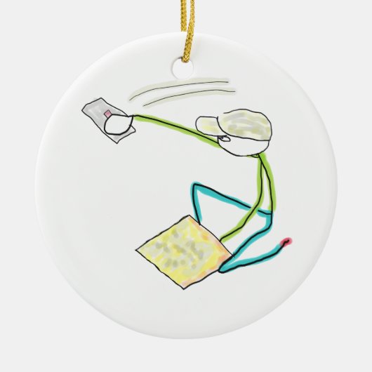 Plasterer Stickman Keramisch Ornament (Voorkant)