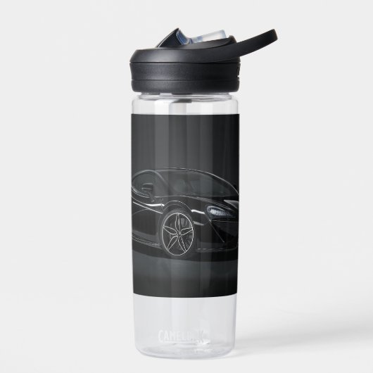 Plastic fles met zwarte mclaren (Links)