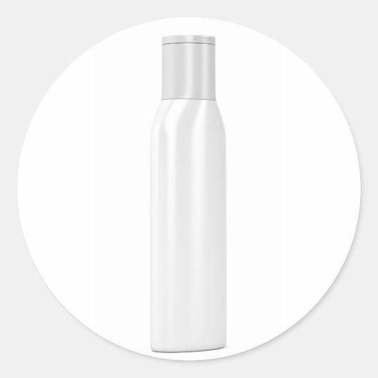 Plastic fles voor cosmetische producten ronde sticker (Voorkant)