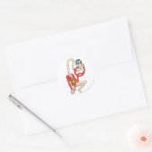 Plastic Man Rubbernek Pose Ronde Sticker (Envelop)