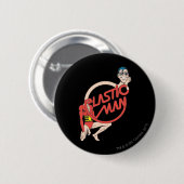 Plastic Man Rubbernek Ronde Button 5,7 Cm (Voorkant /achterkant)
