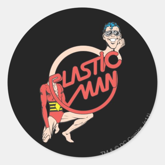 Plastic Man Rubbernek Ronde Sticker (Voorkant)