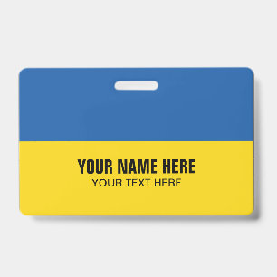 Plastic naamkaartje met Oekraïense vlag Badge