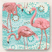 Plastic Onderzetters Flamingo Print (Voorkant)