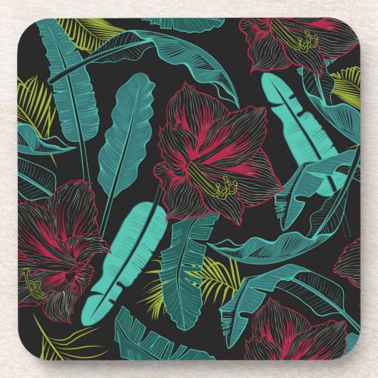 Plastic Onderzetters Tropische handpalmen Print (Voorkant)