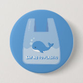 Plastic pleisterdag, walvis ronde button 7,6 cm (Voorkant)