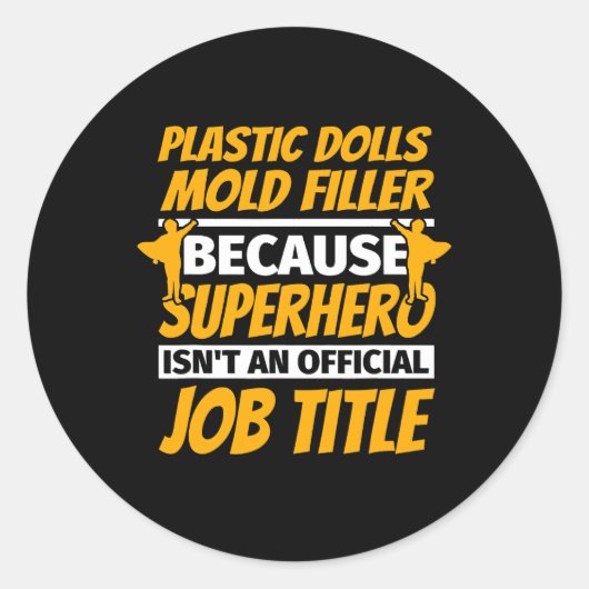 PLASTIC POPPEN SCHIMMEL FILLER Grappige Humor Gift Ronde Sticker (Voorkant)