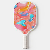 Plastic psychedelische vloeibare vormen pickleball paddle (Voorkant)