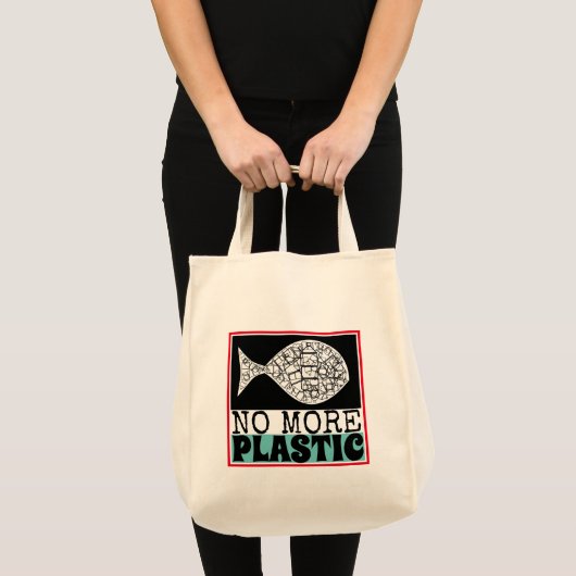 Plastic vis, klimaatveranderingszak voor leven tote bag (Voorkant (product))