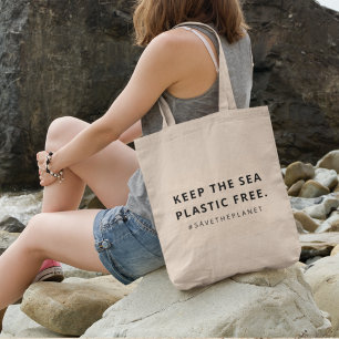 Plastic vrij   Verontreiniging van Zee met behoud  Tote Bag