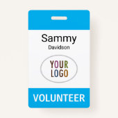 Plastic Vrijwilliger Naam Badge met Clip Aangepast (Voorkant)