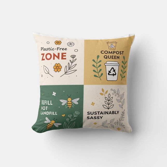 Plasticvrije zone – Eco-bewust ontwerp Kussen (Voorkant)