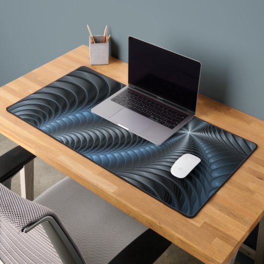 Plastique bleu gris 3D Fractal Art moderne Abstrai (Bureau 2)