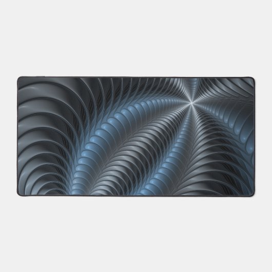 Plastique bleu gris 3D Fractal Art moderne Abstrai (Recto)