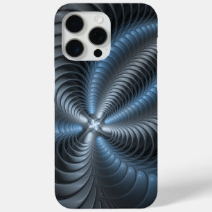 Plastisch Blauw Grijs 3D Fractale Kunst Modern Abs iPhone 15 Pro Max Hoesje