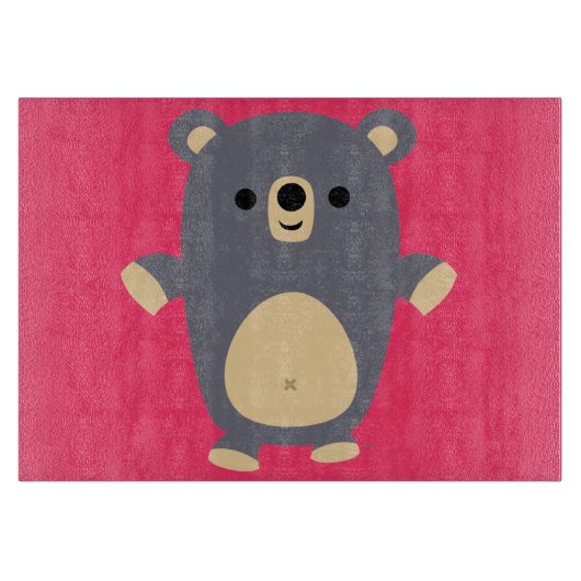 Plat Big Blue Cartoon Bear Planche à découper (Devant)