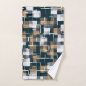 Plat blanc noir Brown or bleu moderne (Serviette à main)