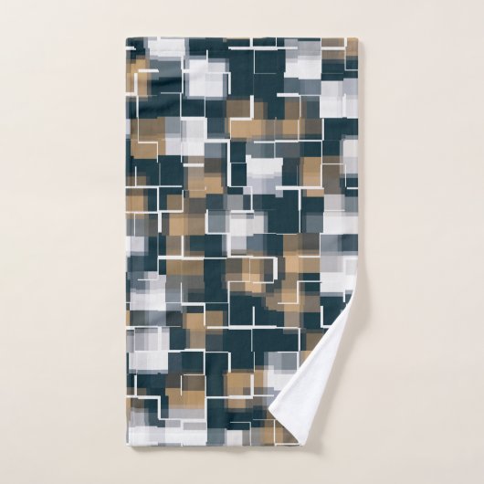 Plat blanc noir Brown or bleu moderne (Serviette à main)