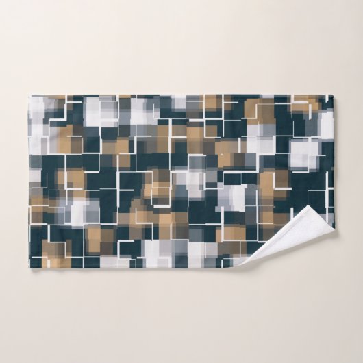 Plat blanc noir Brown or bleu moderne (Serviette à main)