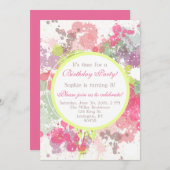 Plat d'aquarelle Invitation à la fête d'anniversai (Devant / Derrière)